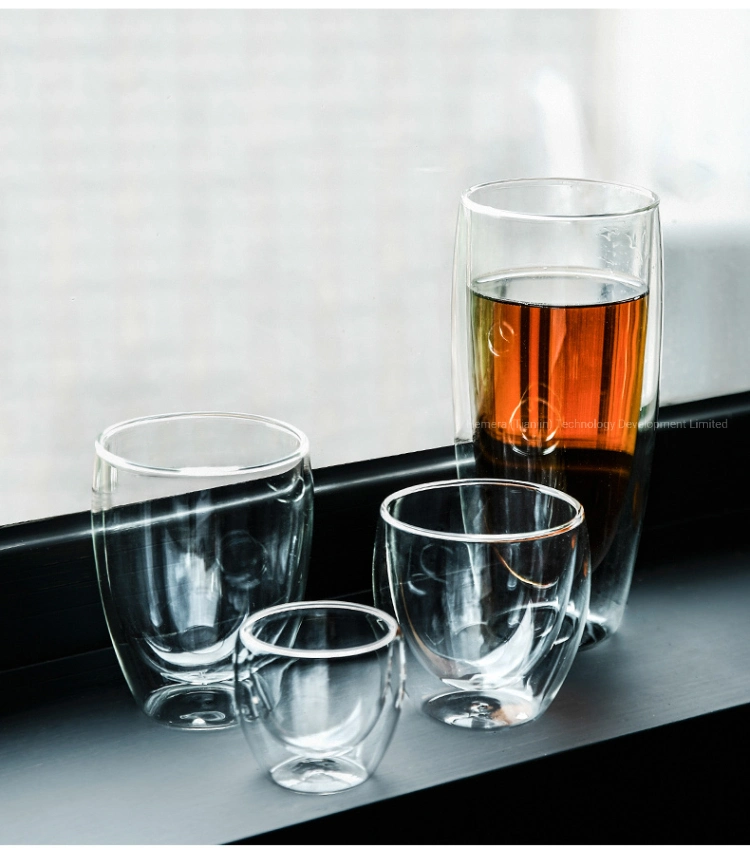 80ml 150ml 250ml 350ml 450ml 550ml 650ml Heat Resistant Borosilicate Double Wall Glass Kitchenware Glassware Coffee Tea Water Milk Wine Beer Drinking Cup Mugs