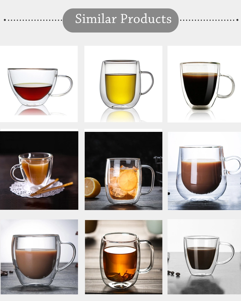 200ml/6.7oz Double Wall Glass Coffee Mugs Heat Resistant Clear Borosilicate Espresso Tea Cups Perfect for Latte Americano Cappuccino Espresso Tea Bag Insulation