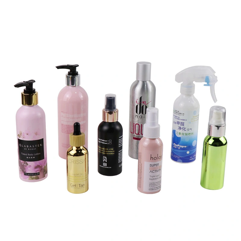 50ml 100ml 150ml 200ml 250ml 500ml Cosmetic Green Aluminum Bottle with for Lotion Pump for Personal Care Package